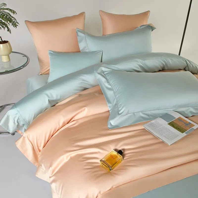 Elegant Two-Tone Bedding Set Made of Egyptian Cotton – Luxurious Sleep Comfort