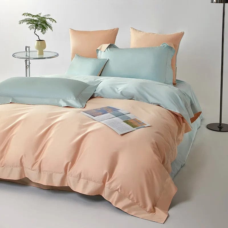 Elegant Two-Tone Bedding Set Made of Egyptian Cotton – Luxurious Sleep Comfort