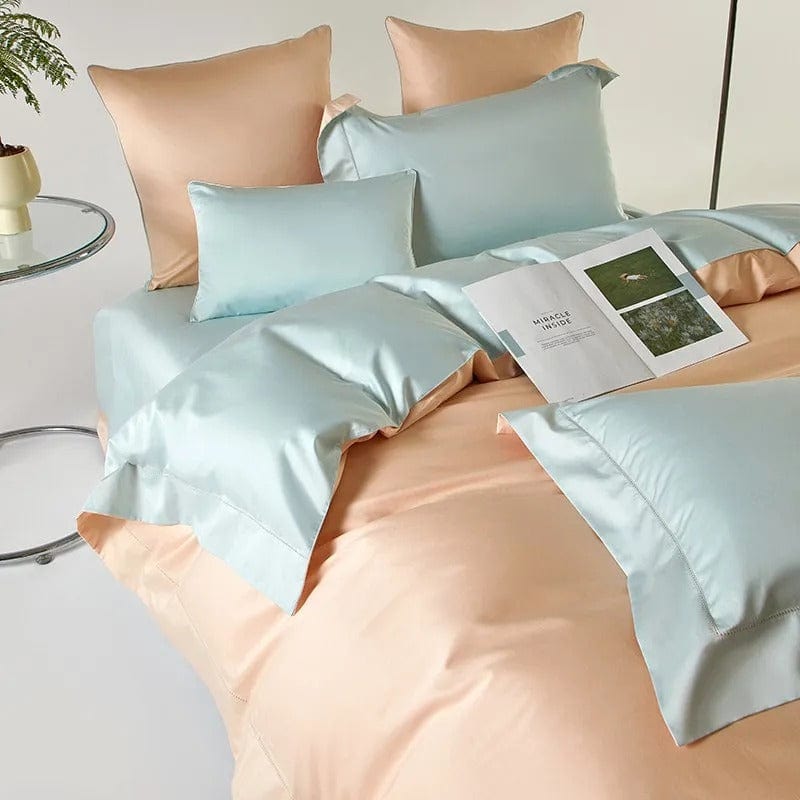 Elegant Two-Tone Bedding Set Made of Egyptian Cotton – Luxurious Sleep Comfort