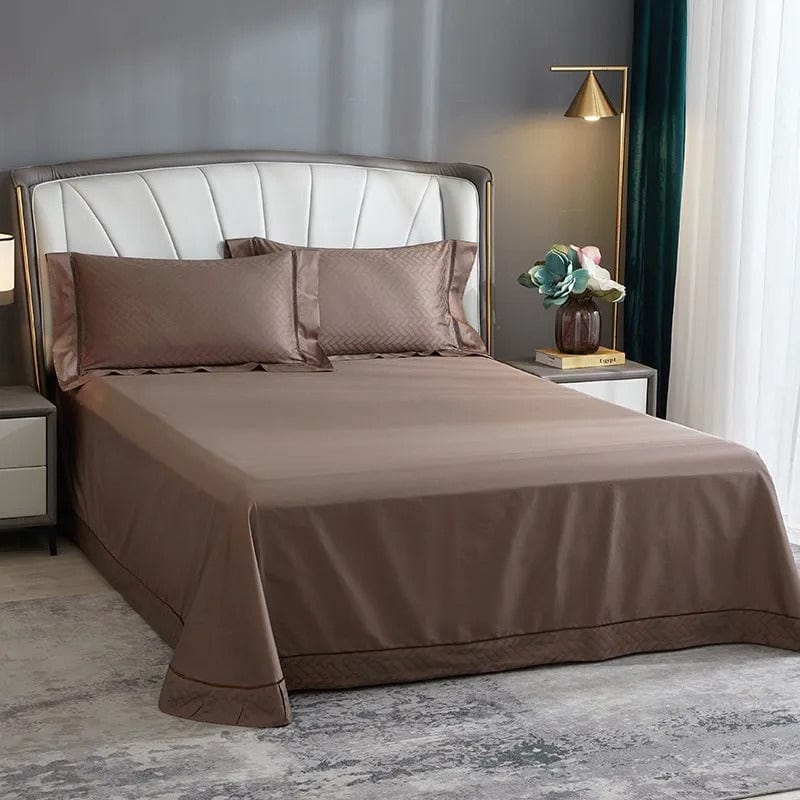 Luxurious Bed Linen Set Made from Egyptian Cotton in Brown – Elegant Design for Ultimate Sleep Comfort