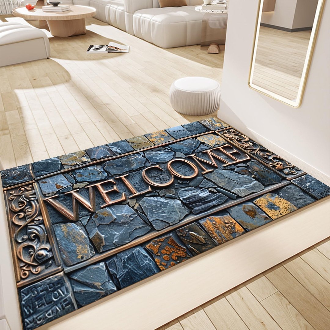 Elegant 3D Doormat in Natural Stone Look – Welcome Mat for a Stylish Entrance Area