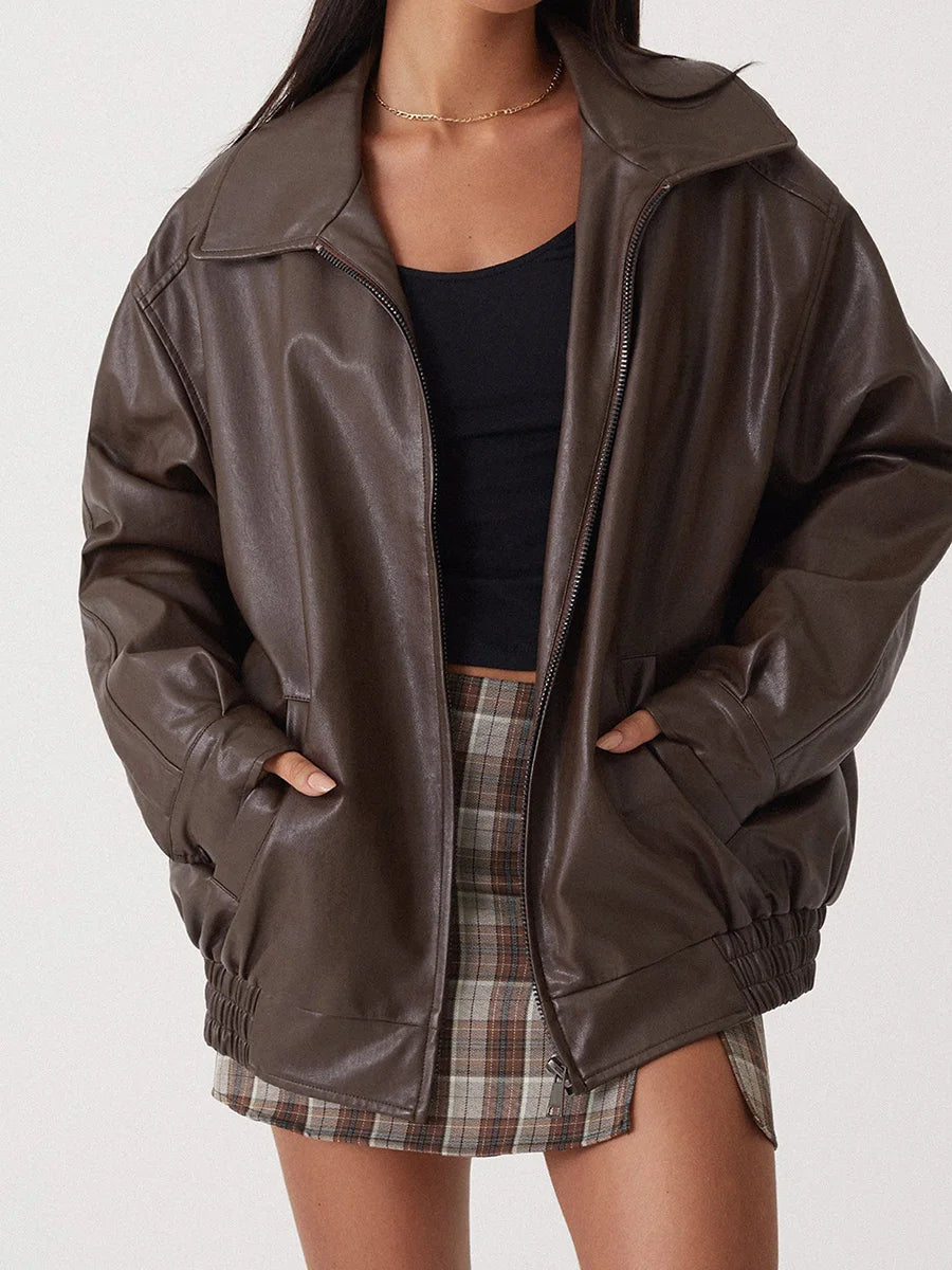 Women's Full Zipper Jacket | Oversized