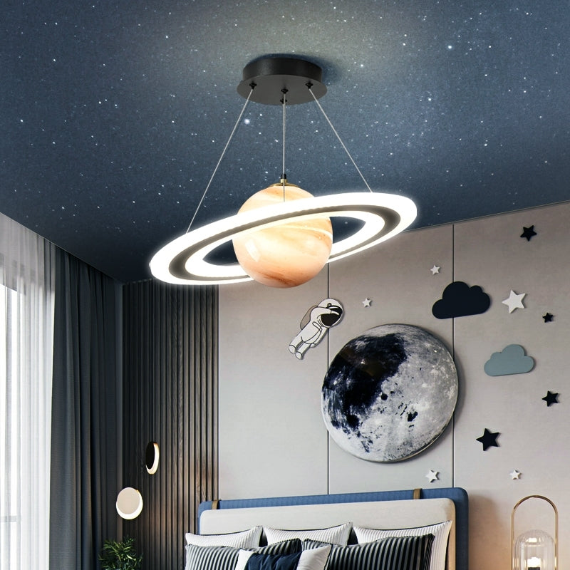 Planet Pendant Light - Modern LED Hanging Lamp in Space Design