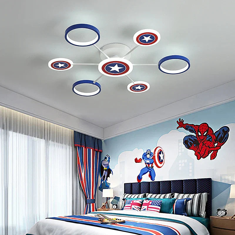 Children's Room LED Ceiling Light with Star Motif – Modern Design for Boys' Rooms, Dimmable