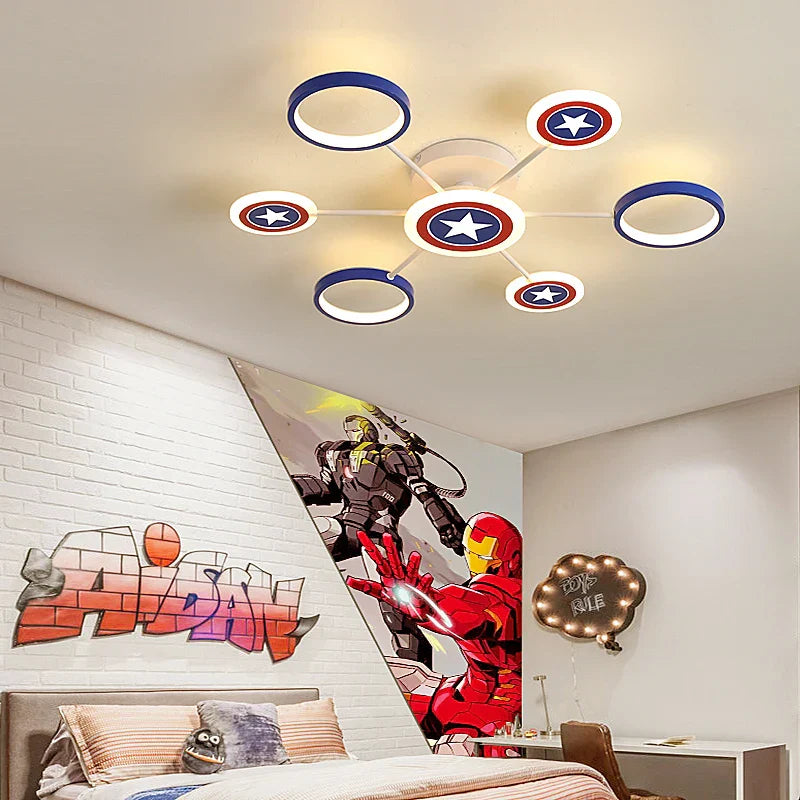 Children's Room LED Ceiling Light with Star Motif – Modern Design for Boys' Rooms, Dimmable