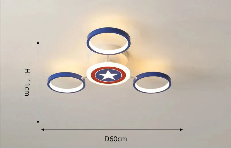 Children's Room LED Ceiling Light with Star Motif – Modern Design for Boys' Rooms, Dimmable