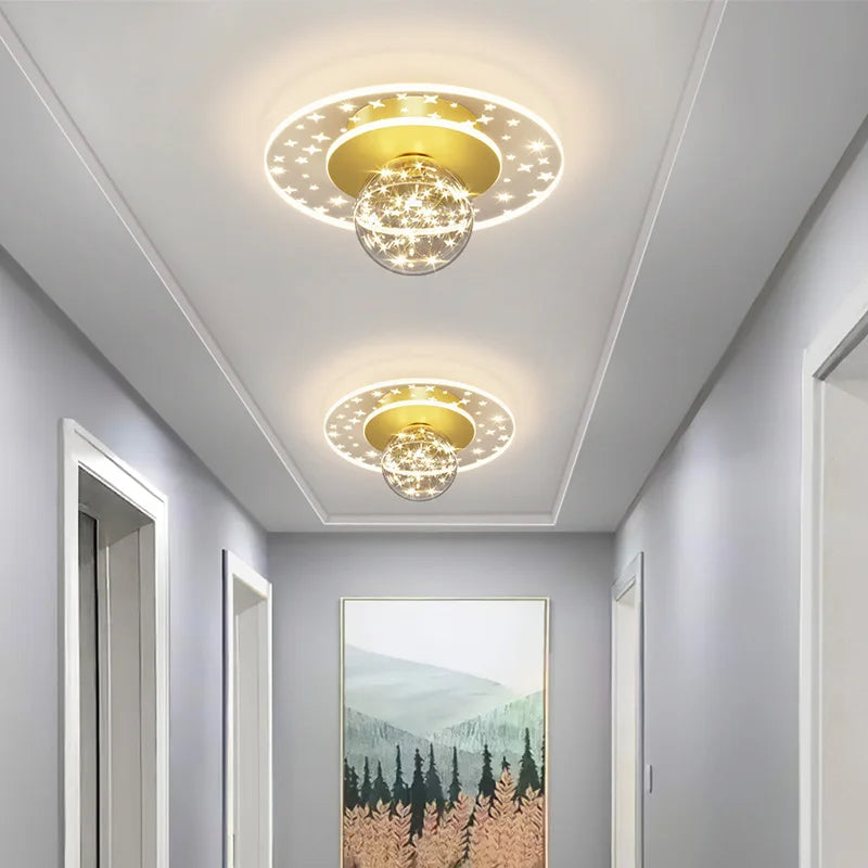 Crystal Ceiling Light with Modern Design - Ideal for Hallways and Entrances