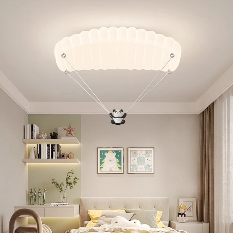 Cute Panda Ceiling Light with Parachute – LED Children's Room Lamp for Soft Light | Animal Motif Lighting