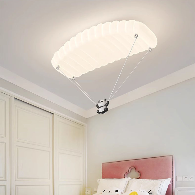 Cute Panda Ceiling Light with Parachute – LED Children's Room Lamp for Soft Light | Animal Motif Lighting