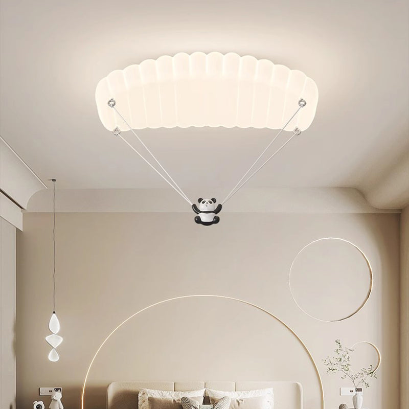 Cute Panda Ceiling Light with Parachute – LED Children's Room Lamp for Soft Light | Animal Motif Lighting