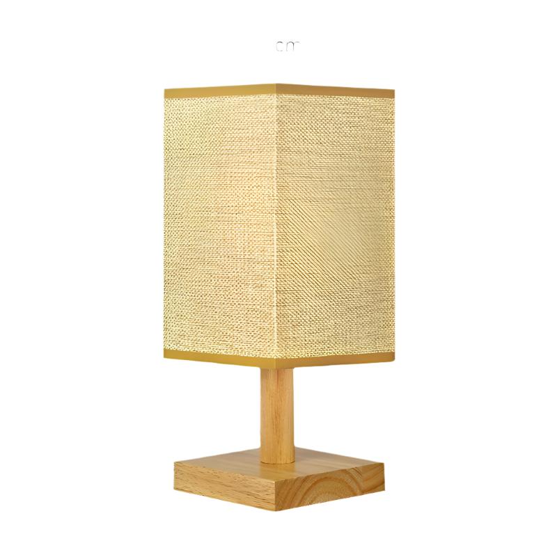 USB Table Lamp with Fabric Shade – Modern LED Nightstand Lamp for Bedroom & Office