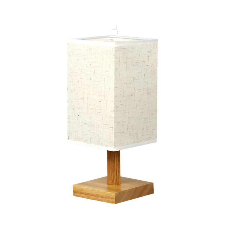 USB Table Lamp with Fabric Shade – Modern LED Nightstand Lamp for Bedroom & Office