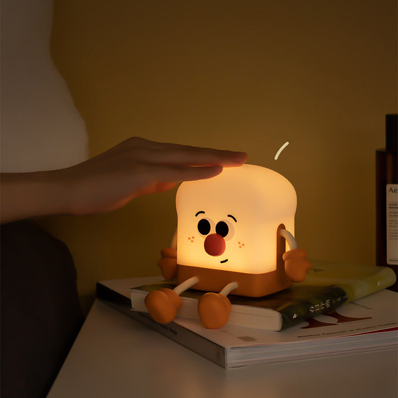 Rechargeable LED Toast Lamp – Cute Night Light for Kids' Rooms & Bedrooms