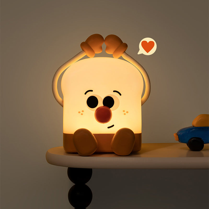 Rechargeable LED Toast Lamp – Cute Night Light for Kids' Rooms & Bedrooms