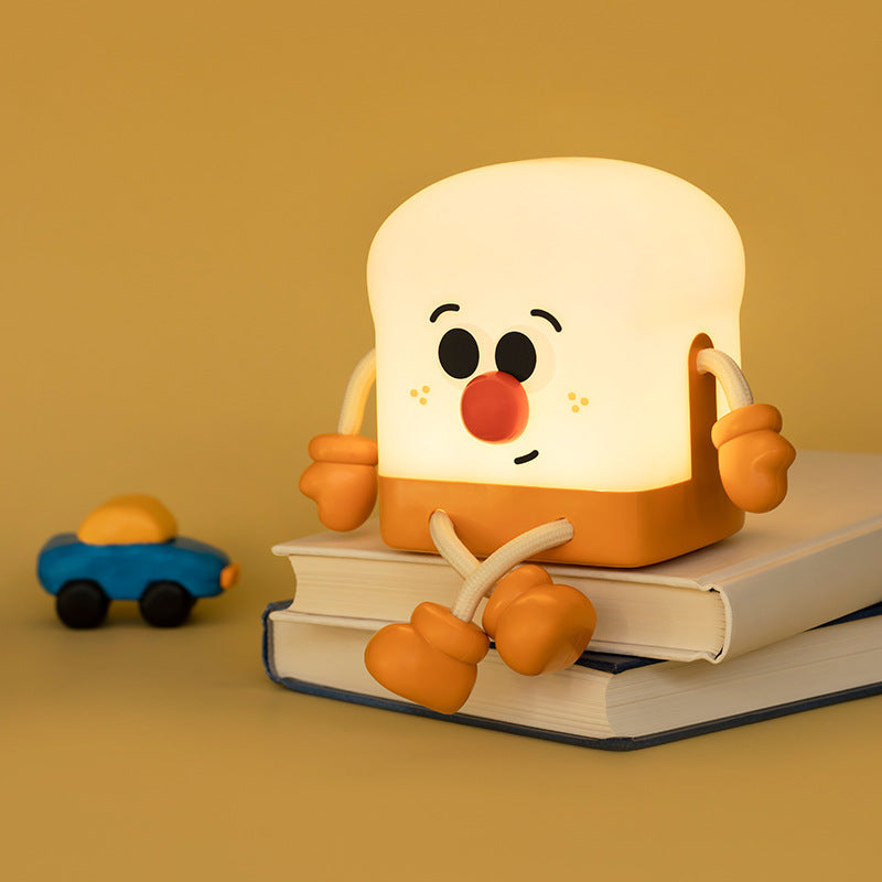 Rechargeable LED Toast Lamp – Cute Night Light for Kids' Rooms & Bedrooms