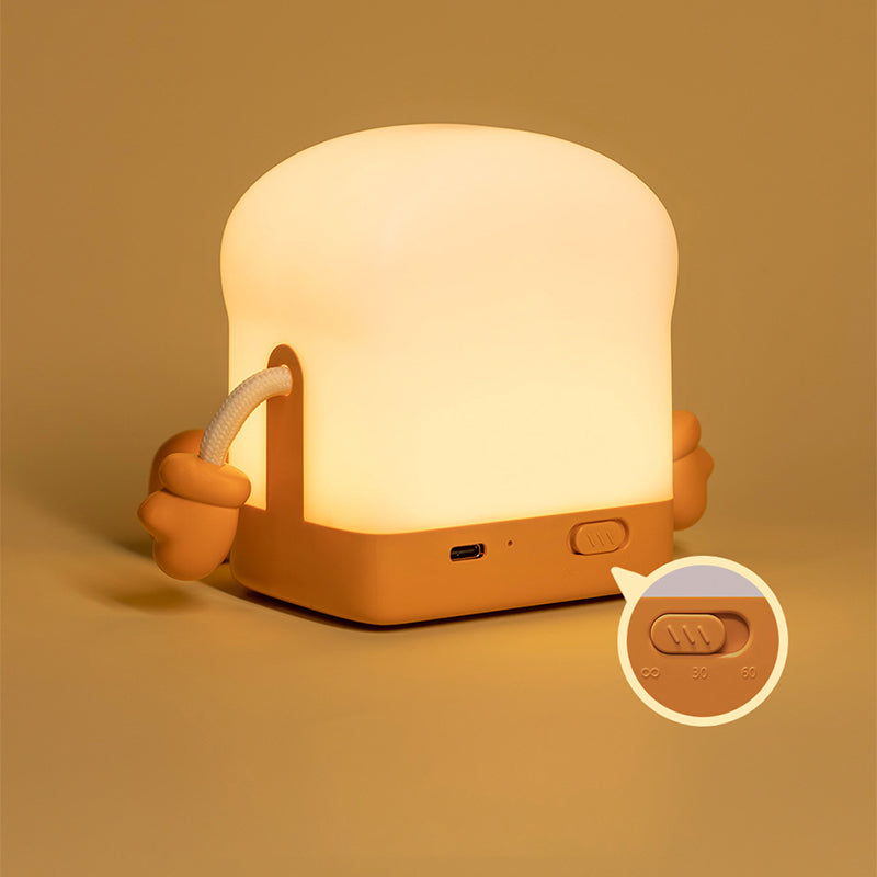 Rechargeable LED Toast Lamp – Cute Night Light for Kids' Rooms & Bedrooms