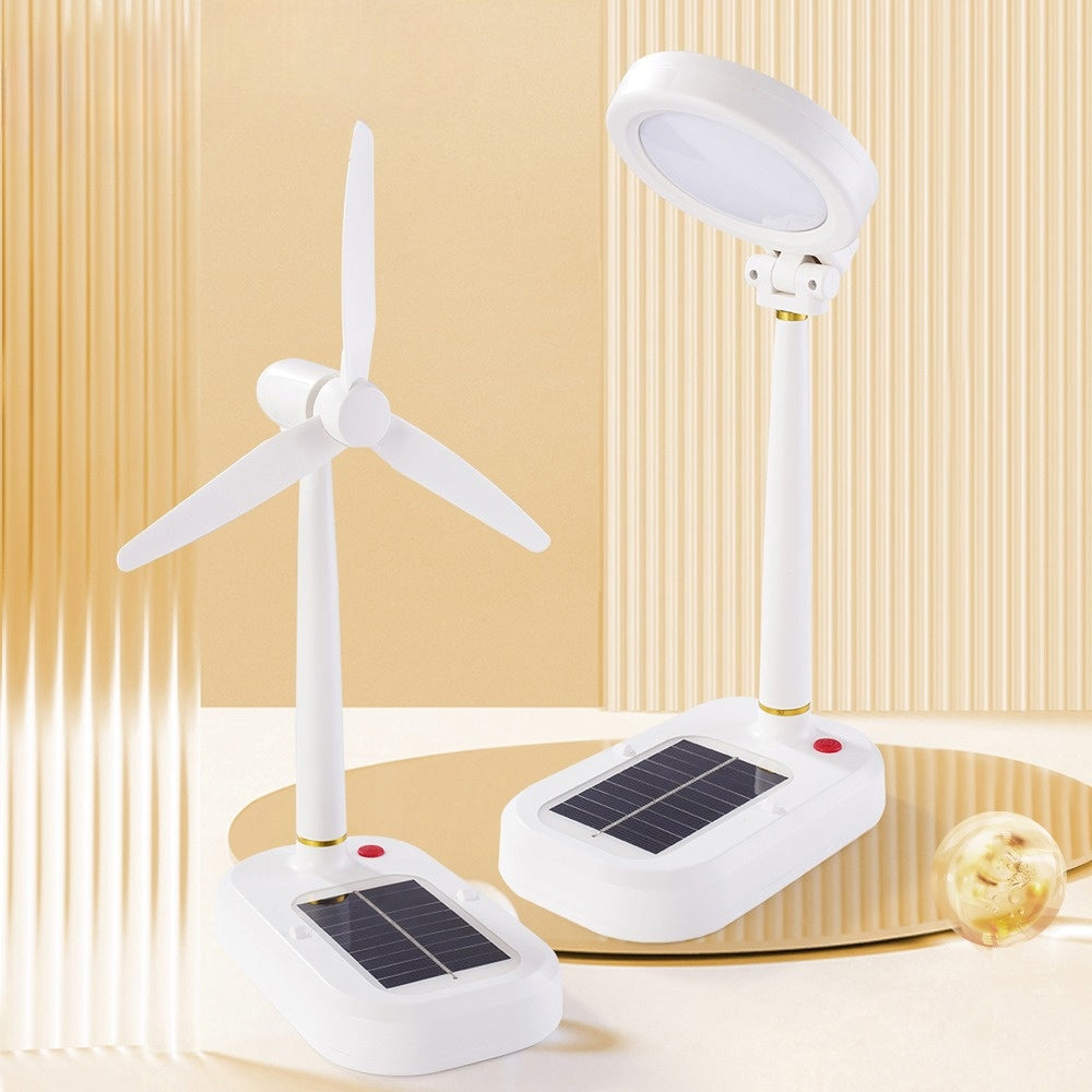 Solar-Powered Table Lamp with Fan – Multifunctional Design for Home