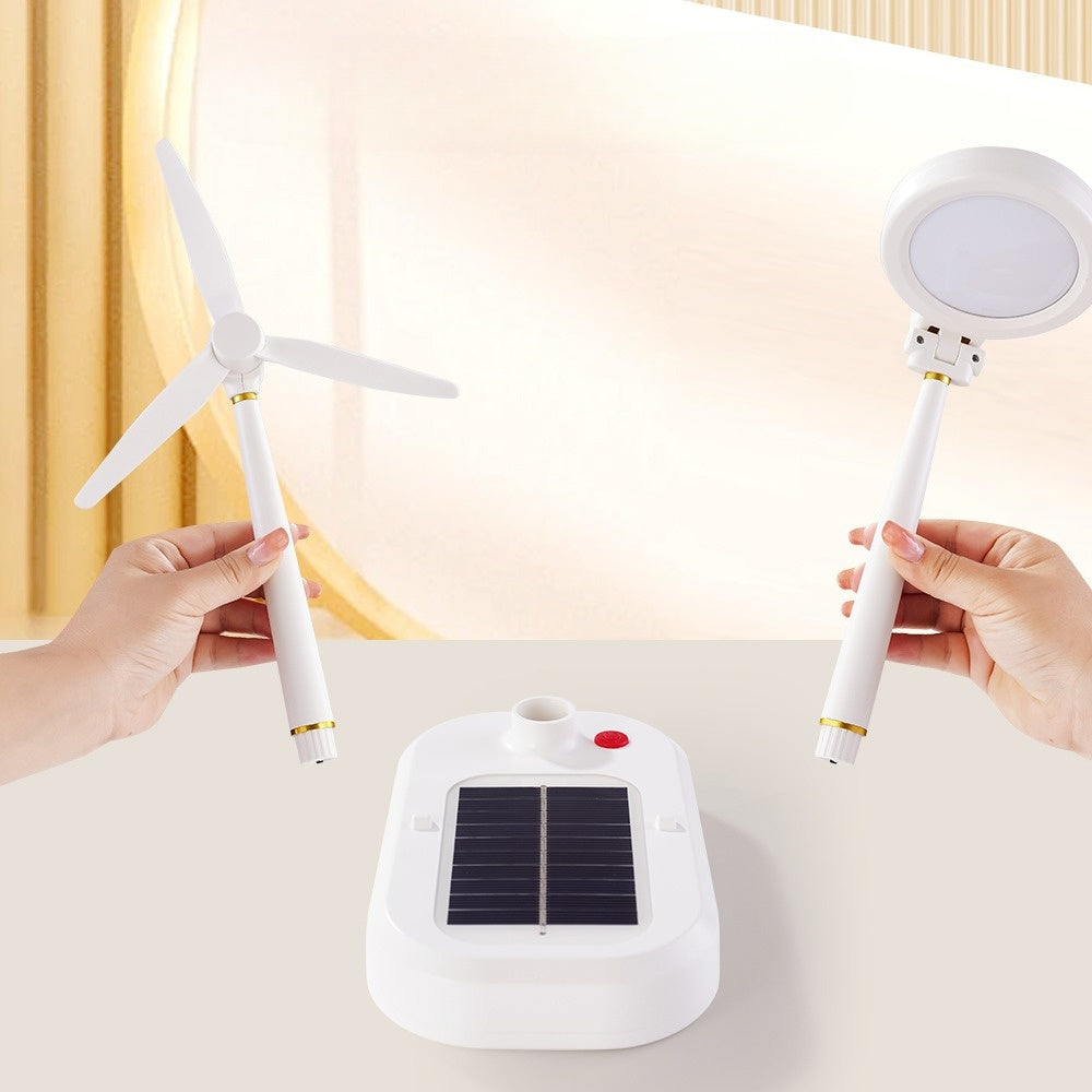 Solar-Powered Table Lamp with Fan – Multifunctional Design for Home