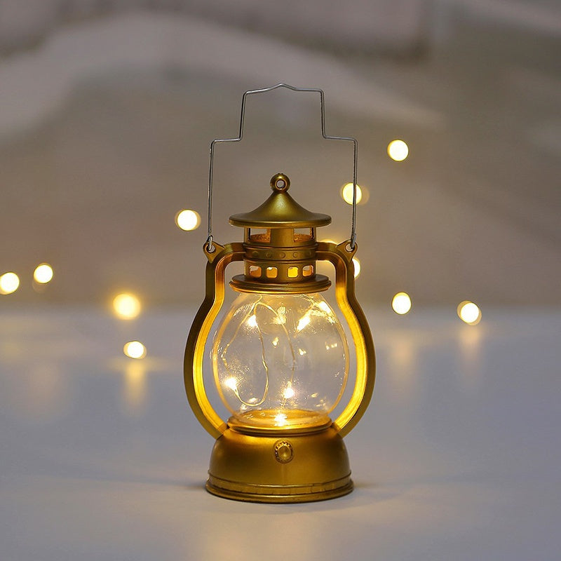 Battery-Powered LED Hanging Lantern in Antique Design - Portable Decorative Lantern for Indoor and Outdoor Use, Ideal for Garden & Balcony