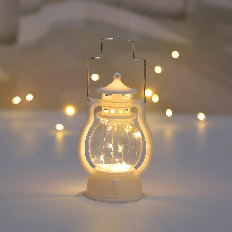 Battery-Powered LED Hanging Lantern in Antique Design - Portable Decorative Lantern for Indoor and Outdoor Use, Ideal for Garden & Balcony