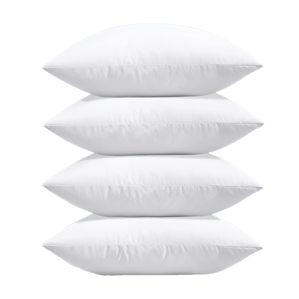 Hypoallergenic Pillow Fillings – Set of 4, Breathable and Soft Fill Pillows for Beds and Sofas, Ideal for Allergy Sufferers, Easy Care and Durable