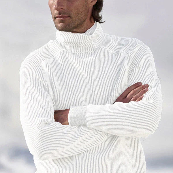 Men's Textured Warm Sweater | Roll Neck