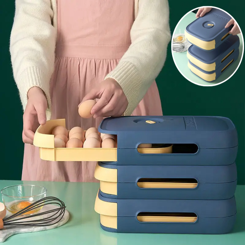 Stackable Egg Storage Box – Space-Saving Egg Dispenser for Refrigerator