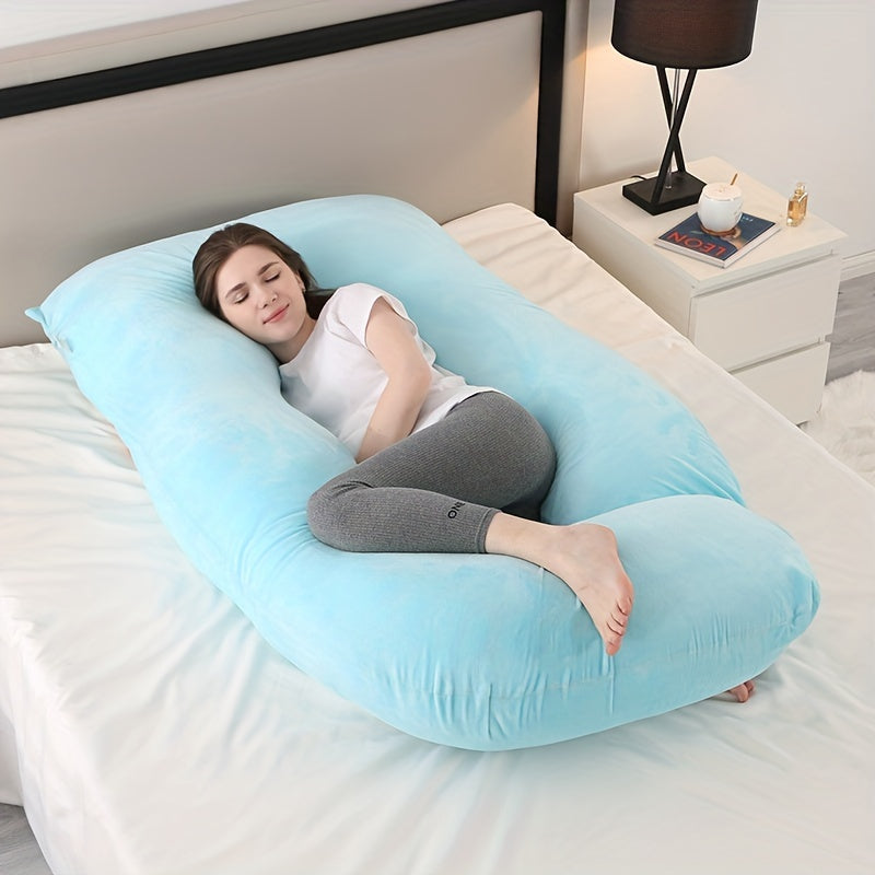 J-Shaped Pregnancy Pillow – Support for Expecting Mothers, Ideal for Comfortable Sleep and Relief for Back, Hips, and Legs