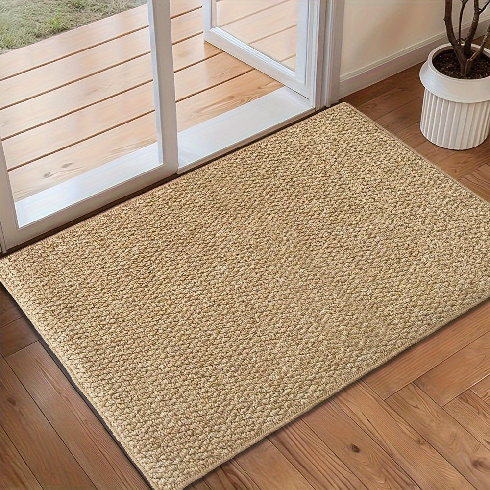 Jute-Look Door Mat – Soft, Absorbent, and Easy to Clean, Ideal for Indoor and Outdoor Use