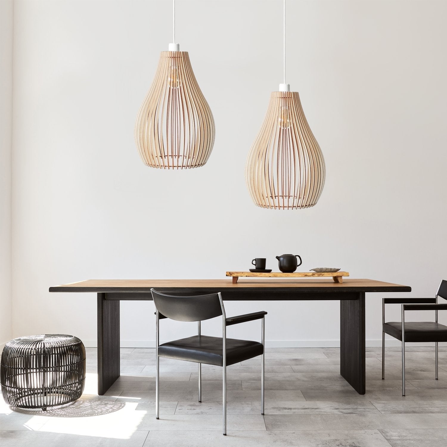 Scandinavian Pendant Light Made of Wood - Modern Wooden Lamp for Dining Room & Living Room, Natural Lighting in Nordic Design