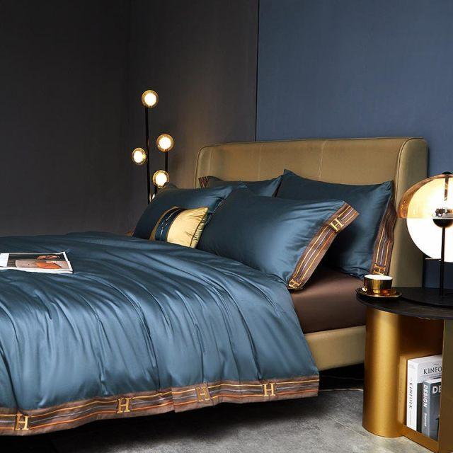 Luxurious Bedding Made from Egyptian Cotton in Blue – High-Quality Duvet Cover Set for First-Class Sleep Comfort