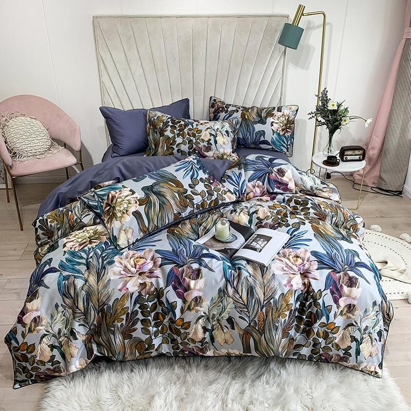 Luxurious Duvet Cover Made from Egyptian Cotton with Tropical Design – Soft, Breathable, and Skin-Friendly