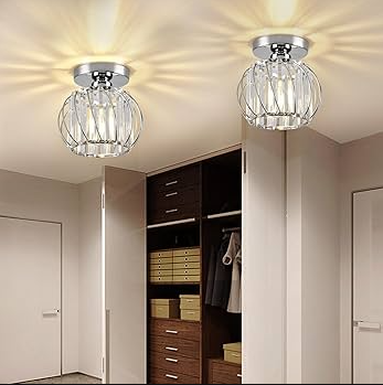 Set of 2 Modern Glass Ceiling Corridor Lights
