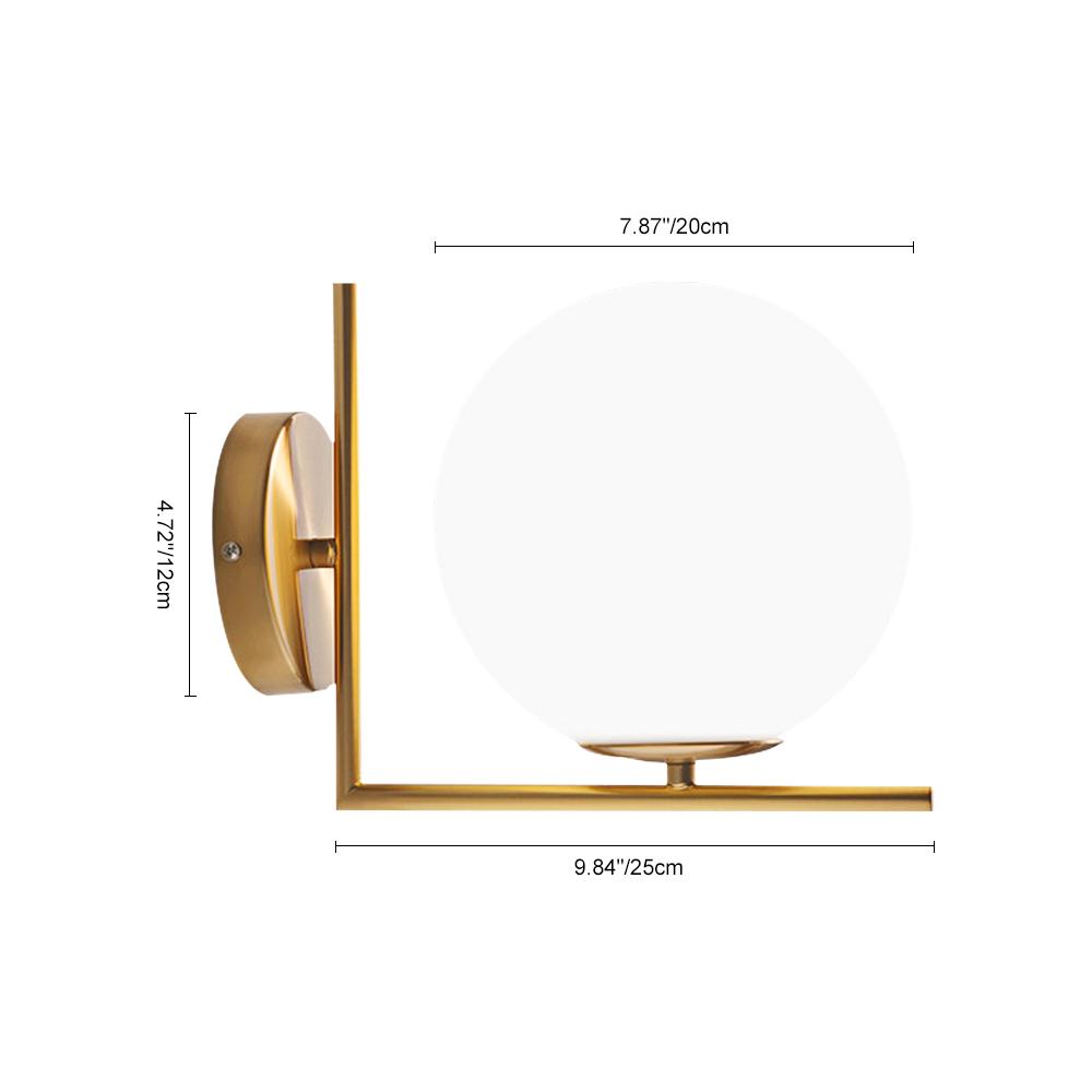 Elegant Vintage Globe Wall Lamp with Frosted Glass