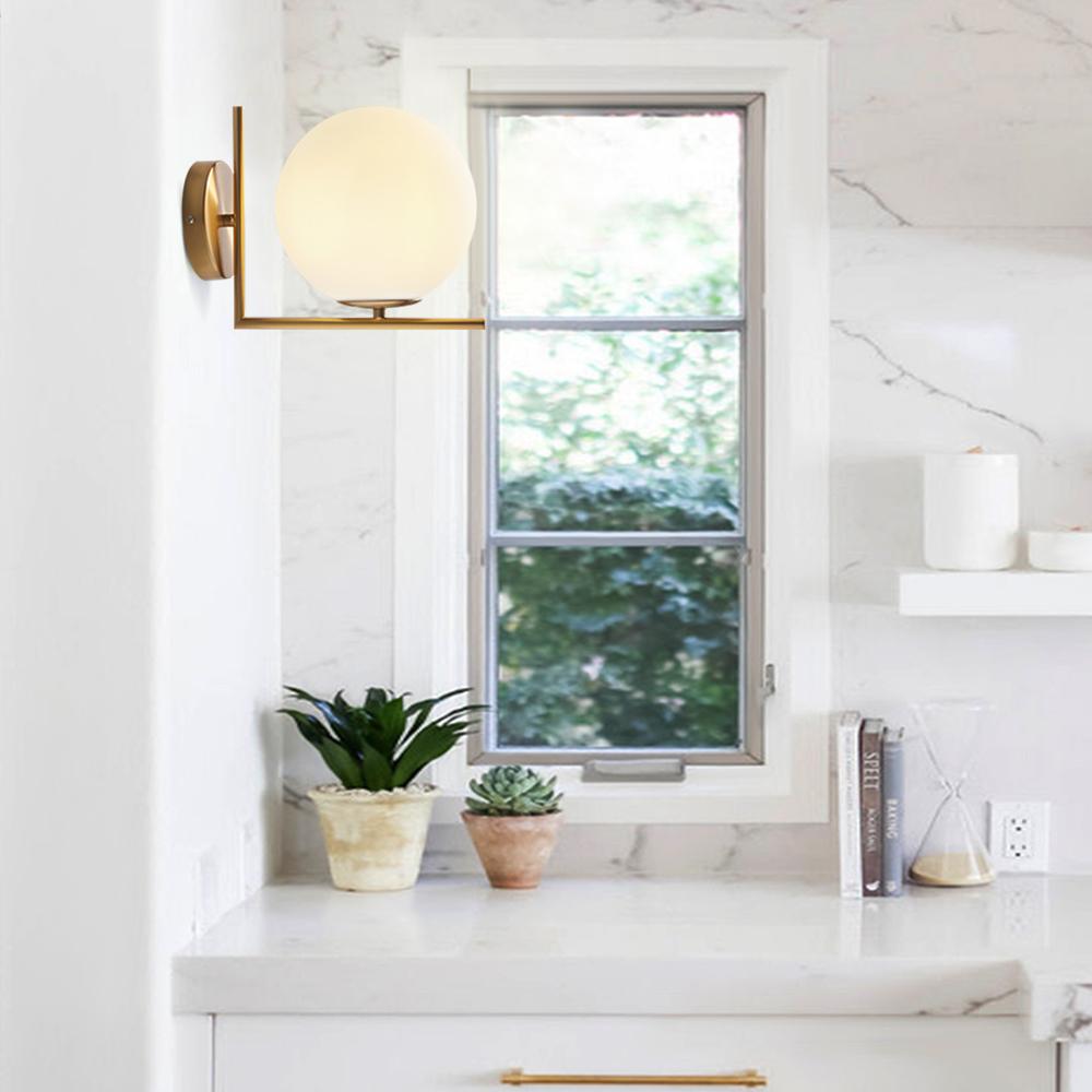 Elegant Vintage Globe Wall Lamp with Frosted Glass