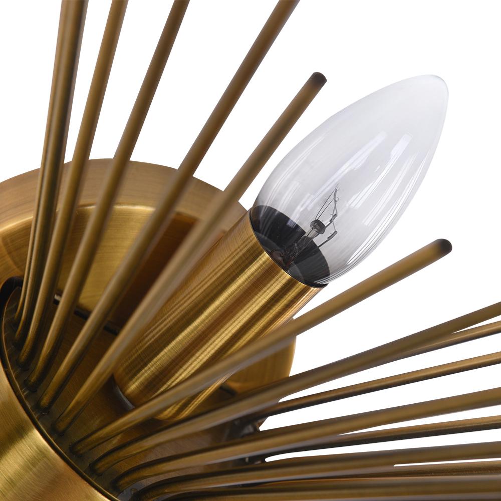 Vintage-Inspired Gold Burst Wall Lamp