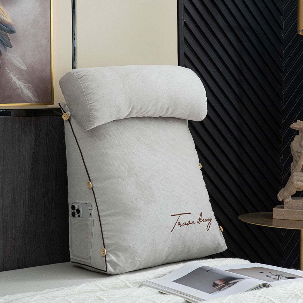 Variant image for Ergonomic Reading Pillow for Bed with Adjustable Backrest and Side Pockets-2