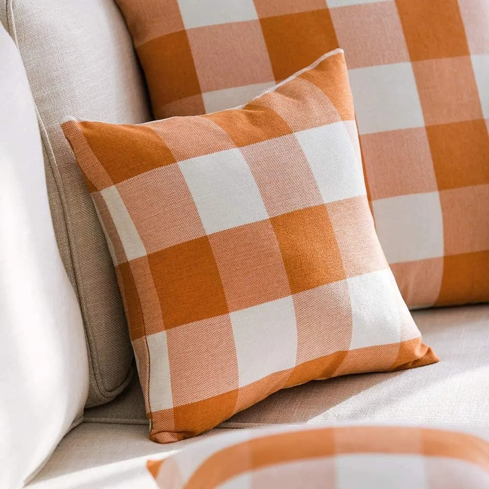 Checked Pillowcase in Buffalo Check – Autumn Pillow Cover for Cozy Home Accents