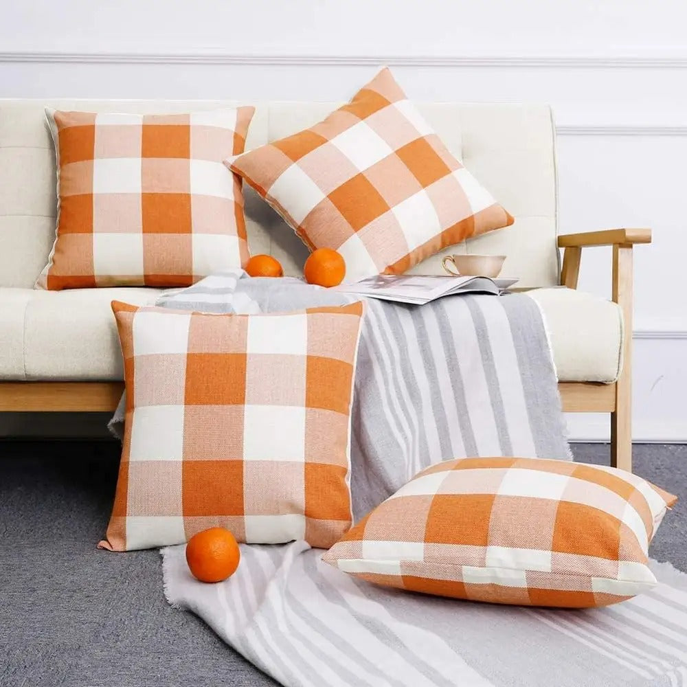 Checked Pillowcase in Buffalo Check – Autumn Pillow Cover for Cozy Home Accents