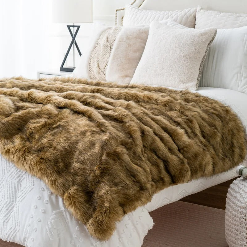 Luxurious Faux Fur Blanket – Ultimate Comfort and Elegance for Your Home, Soft and Cozy