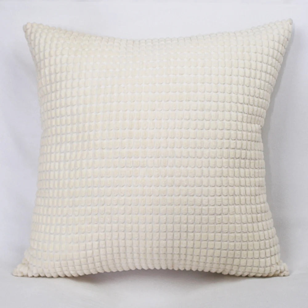 Large Cotton Cord Pillow Cover with Texture in Corn Kernel Look – Soft, Decorative Pillow Cover for Sofa and Bed