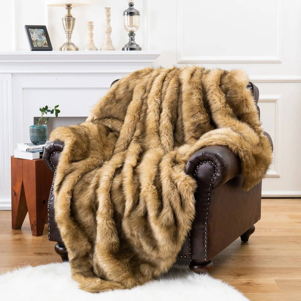 Luxurious Faux Fur Blanket – Ultimate Comfort and Elegance for Your Home, Soft and Cozy