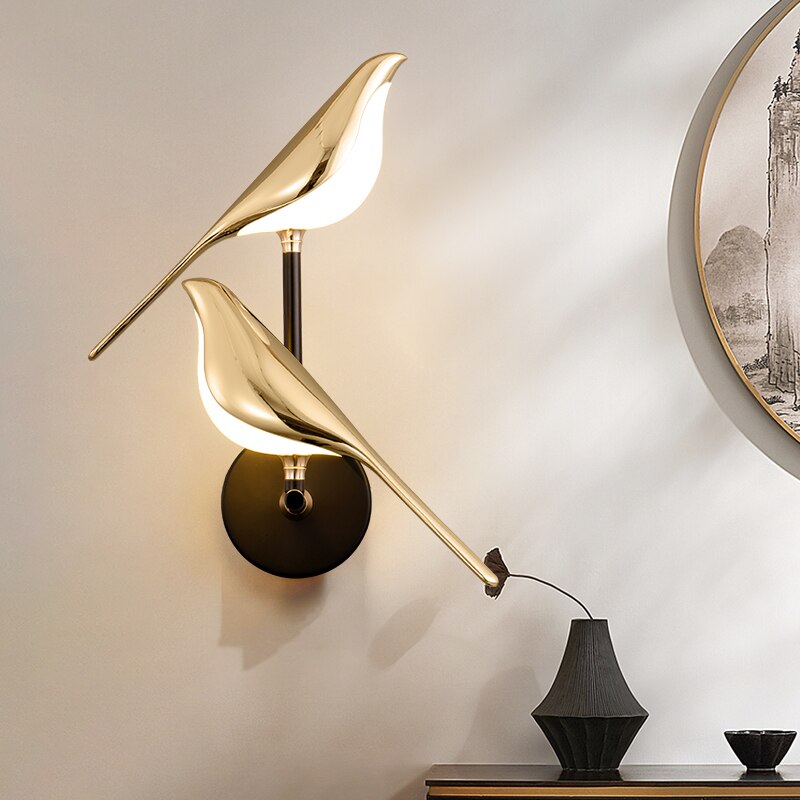 Modern Bird-Shaped Wall Lamp with Magnetic Attachment