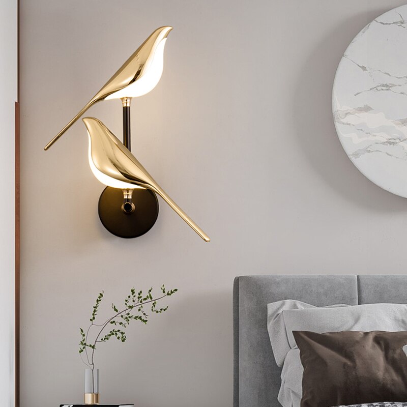 Modern Bird-Shaped Wall Lamp with Magnetic Attachment