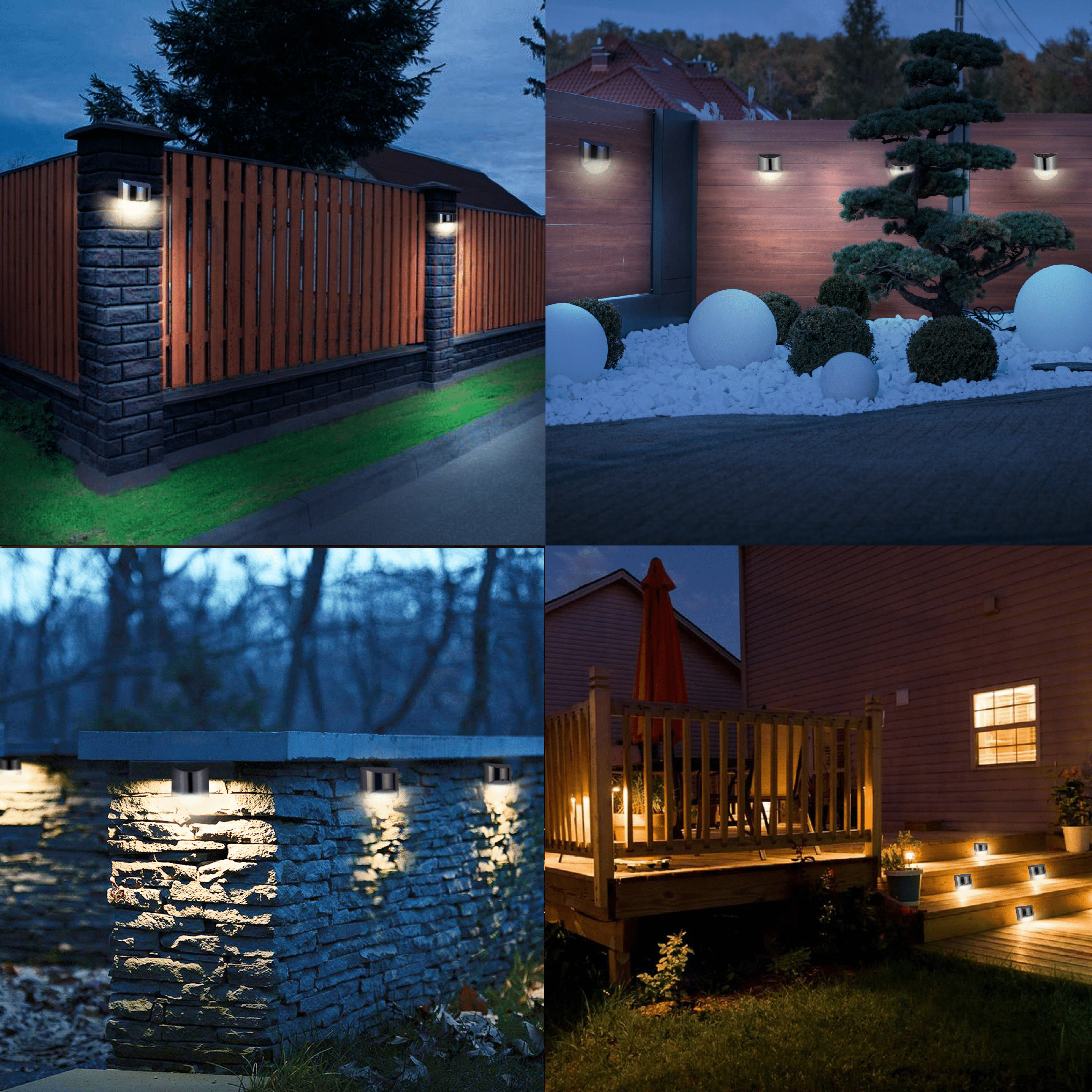 Solar Outdoor Wall Lights for Garden and Balcony