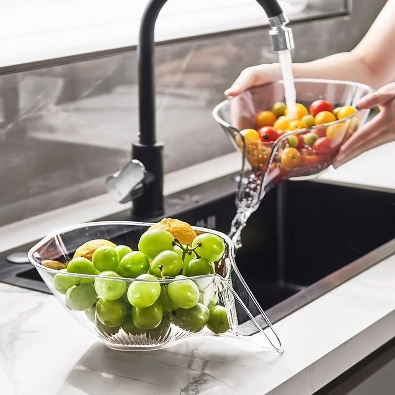 Removable Draining Basket – Practical Draining Basket for Vegetables and Fruits, Flexible and Space-Saving, Perfect for Sinks, Easy to Clean and Hygienic