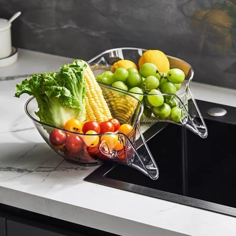 Removable Draining Basket – Practical Draining Basket for Vegetables and Fruits, Flexible and Space-Saving, Perfect for Sinks, Easy to Clean and Hygienic