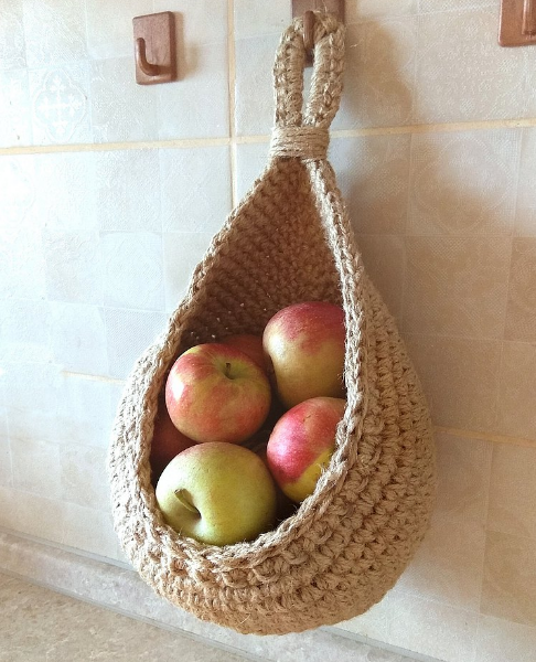 Hanging Wall Baskets for Fruits and Vegetables, Decorative Storage Baskets for Kitchen