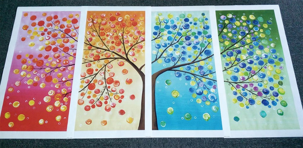 Wall Art Tree of Life – Four Seasons Painting for Living Room Decoration