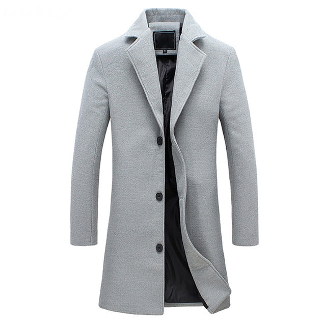Men's Winter Trench Coat | Long